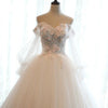 CW09 Vintage off the shoulder Boho Wedding Dress