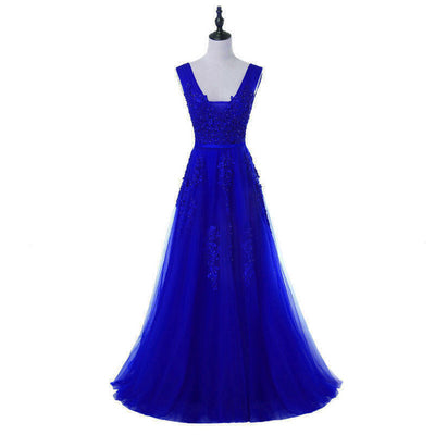PP119 Lace V-neck Prom Dresses (10 Colors)