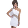 BH101White one shoulder Homecoming Dress