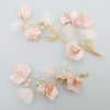 BJ22 : 2PCS Pink Flower Bridal Headpiece