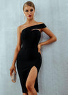 MX15 Stunning One Shoulder Party Dresses(Black/White/Red)