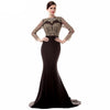 LG97 Mesh sleeves Gold embroidery Evening Dresses