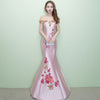 PP62 Embroidery off the shoulder Evening Dresses(3 Colors)