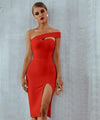 MX15 Stunning One Shoulder Party Dresses(Black/White/Red)