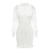 MX48 Summer Long Sleeve Hollow Out Dress (White/Black/Burgundy)