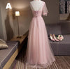 BH34 : 4 Styles  Pink Long Bridesmaids Dresses