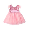 FG74 Tulle Sequins feathers Princess Girl Dresses (3 Colors)