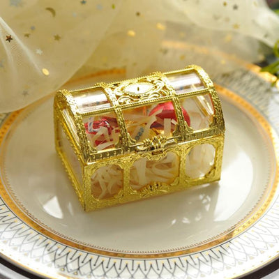 DIY155 : 16pcs/12pcs Gold Transparent Plastic Gift Boxes