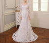 CW73 V-neck Backless Mermaid Wedding Gown