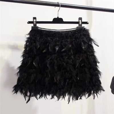 CK21 Feathers Mini Skirts (Black/White)