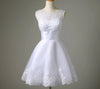 SS66 Pearls Beaded A Line Short Wedding Dress