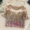 TJ39 Sequined Patchwork Women Tops ( 3 Colors)