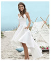 SS38 Plus size spaghetti Strap Hi lo Beach Wedding Dresses