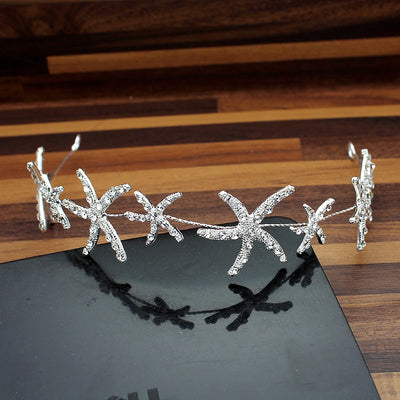BJ18 Sparkly Crystal  Starfish Hair Jewelry