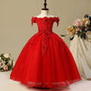 FG26 boat neck lace Flower Girl Dress(3 Colors)