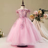 FG26 boat neck lace Flower Girl Dress(3 Colors)