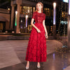 PP112 O neck Sequins Long Evening Gown (3 Colors)