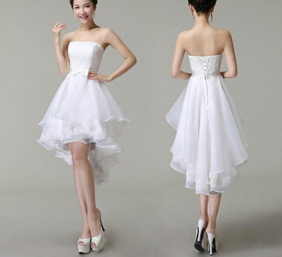 SS33 cheap High Low Lace Up Wedding dress
