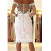 SS37 Plus size off the shoulder lace short Wedding Dress