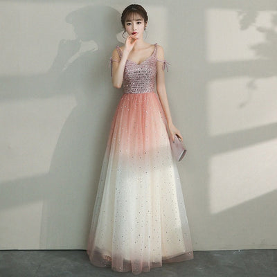 BH113 Elegant gradient color Bridesmaid dress (4 Colors)