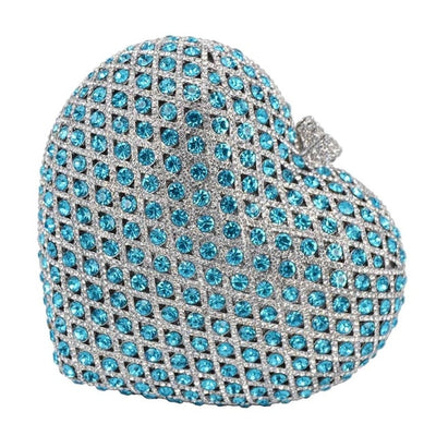 CB34 Heart-shaped Crystal Prom Clutch Bags (8 Colors )