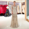 LG109 Luxury Half Sleeve  beaded Evening Dresses (3 Colors )