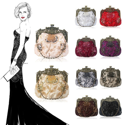 CB46 Vintage Beaded Sequin Party Clutch Bags