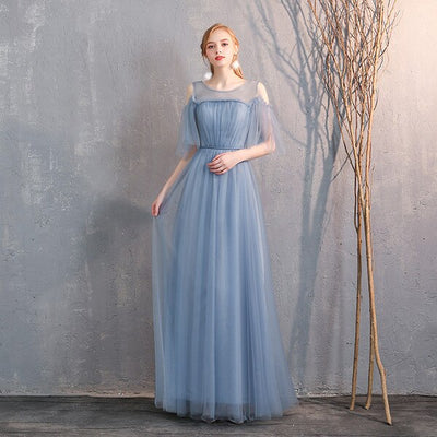 BH127 :6 styles Vintage Bridesmaid Dresses (Ash Blue/Smoke Gray)